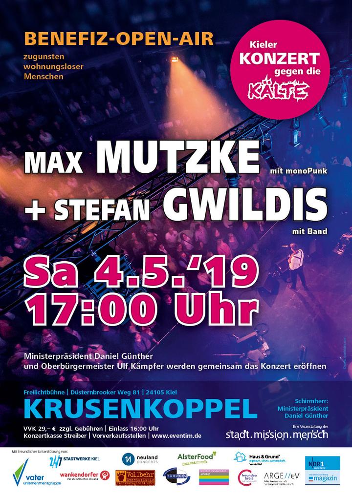 Plakat Kieler Konzert gegen die Kälte 2019