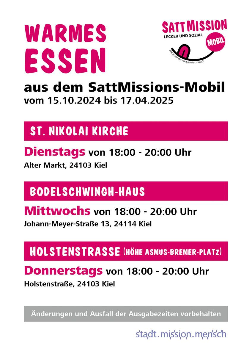 SattMission-Mobil, Zeiten