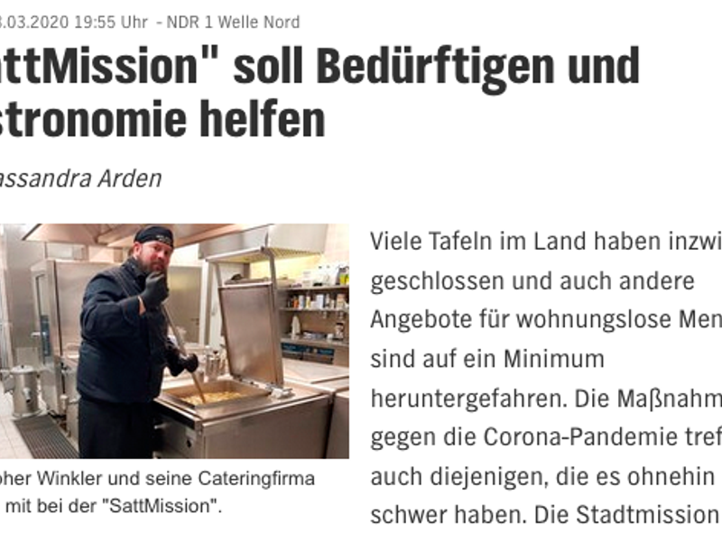 "SattMission" soll Bedürftigen und Gastronomie helfen